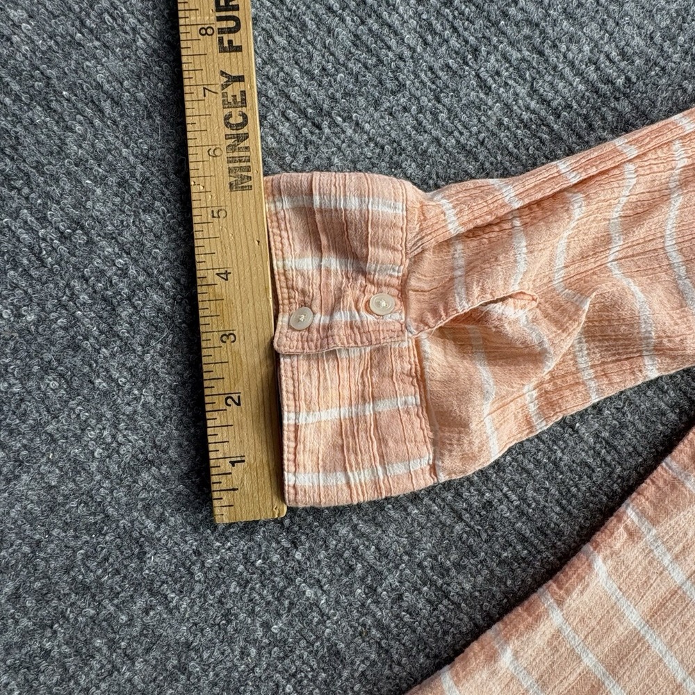 St. John's Bay Popover Tunic Women's XL Peach Stripe Cottagecore Sheer Coastal‎ - Picture 13 of 14